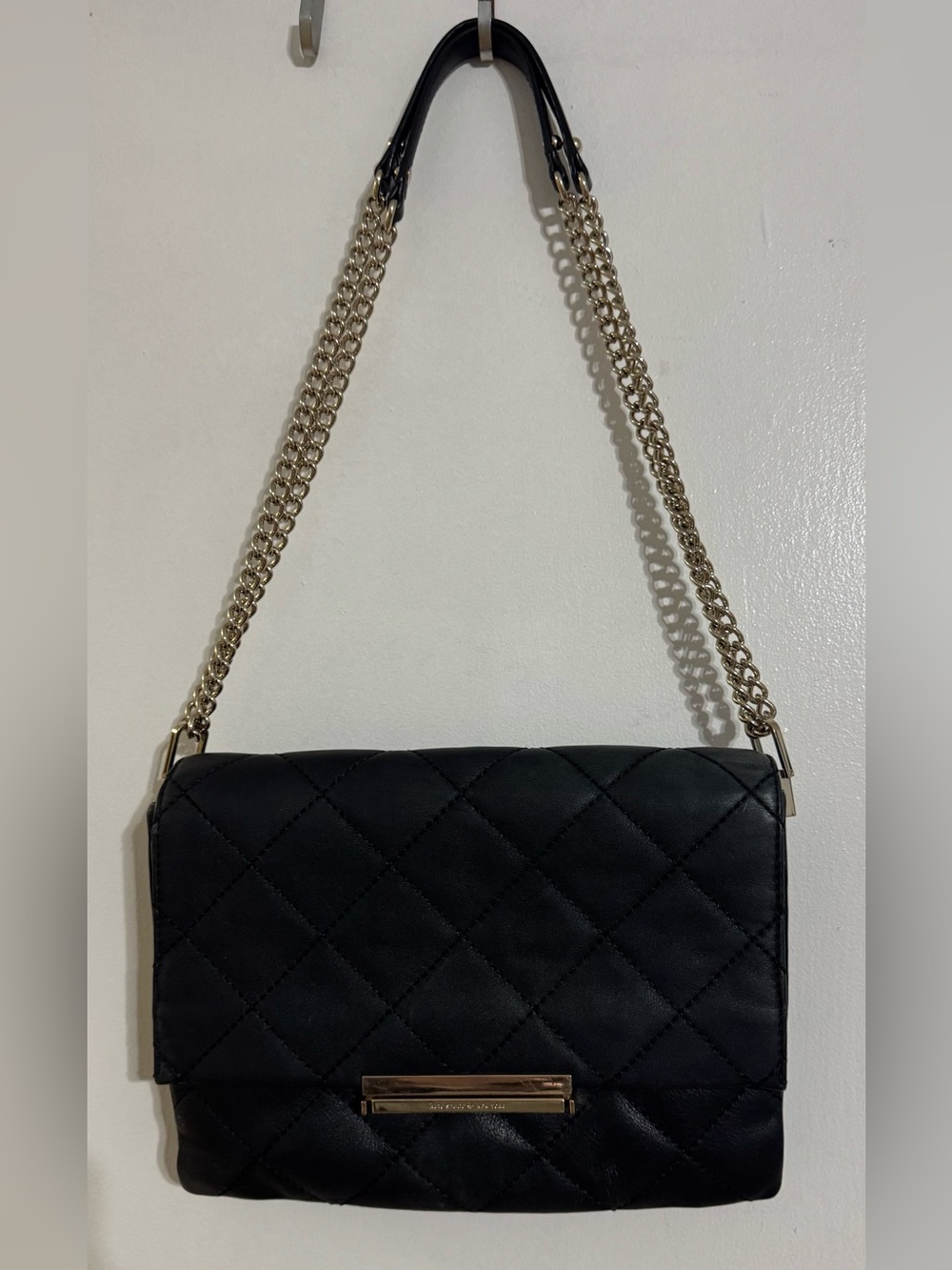 kate spade Emmerson Place Overlay Lenia Black Quilted Shoulder Bag